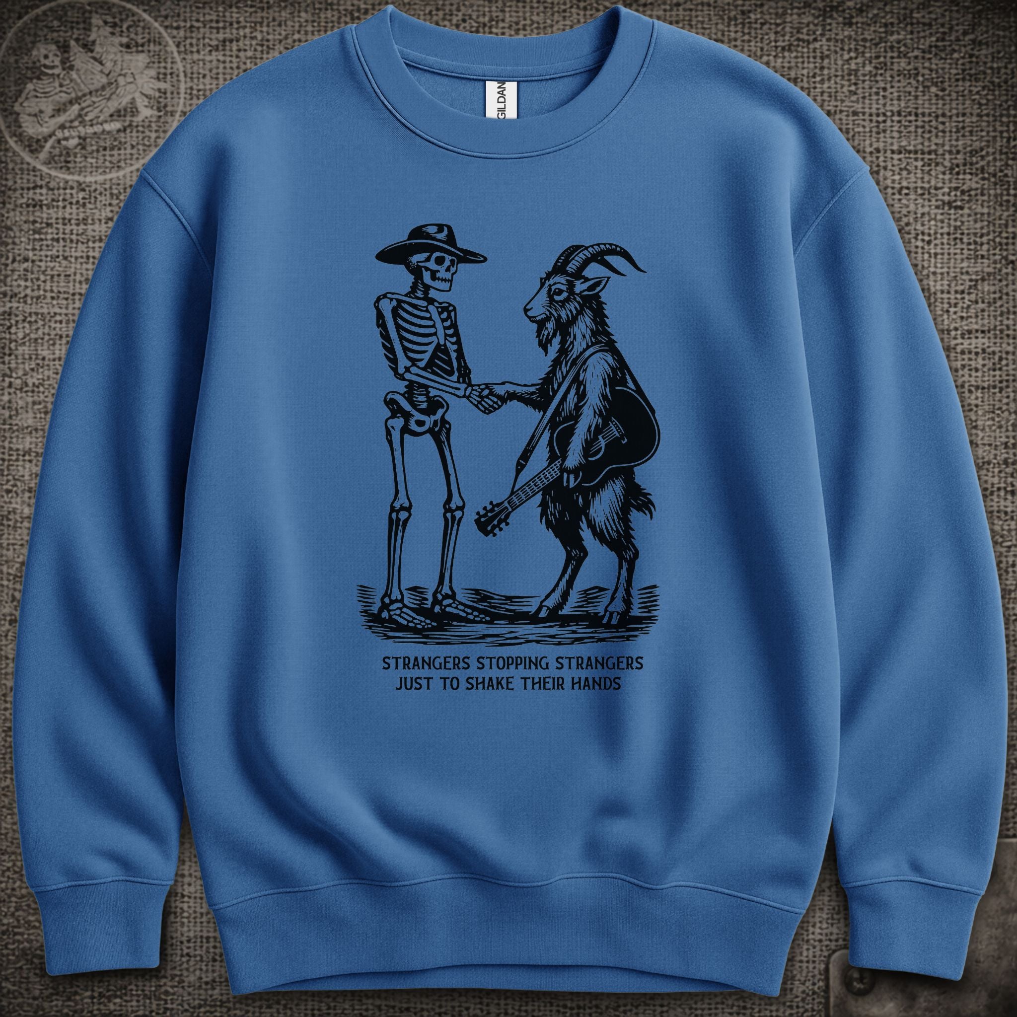 Strangers Stopping Strangers | Grateful Dead and Billy Strings Shakedown Lot Style Crewneck Sweatshirt