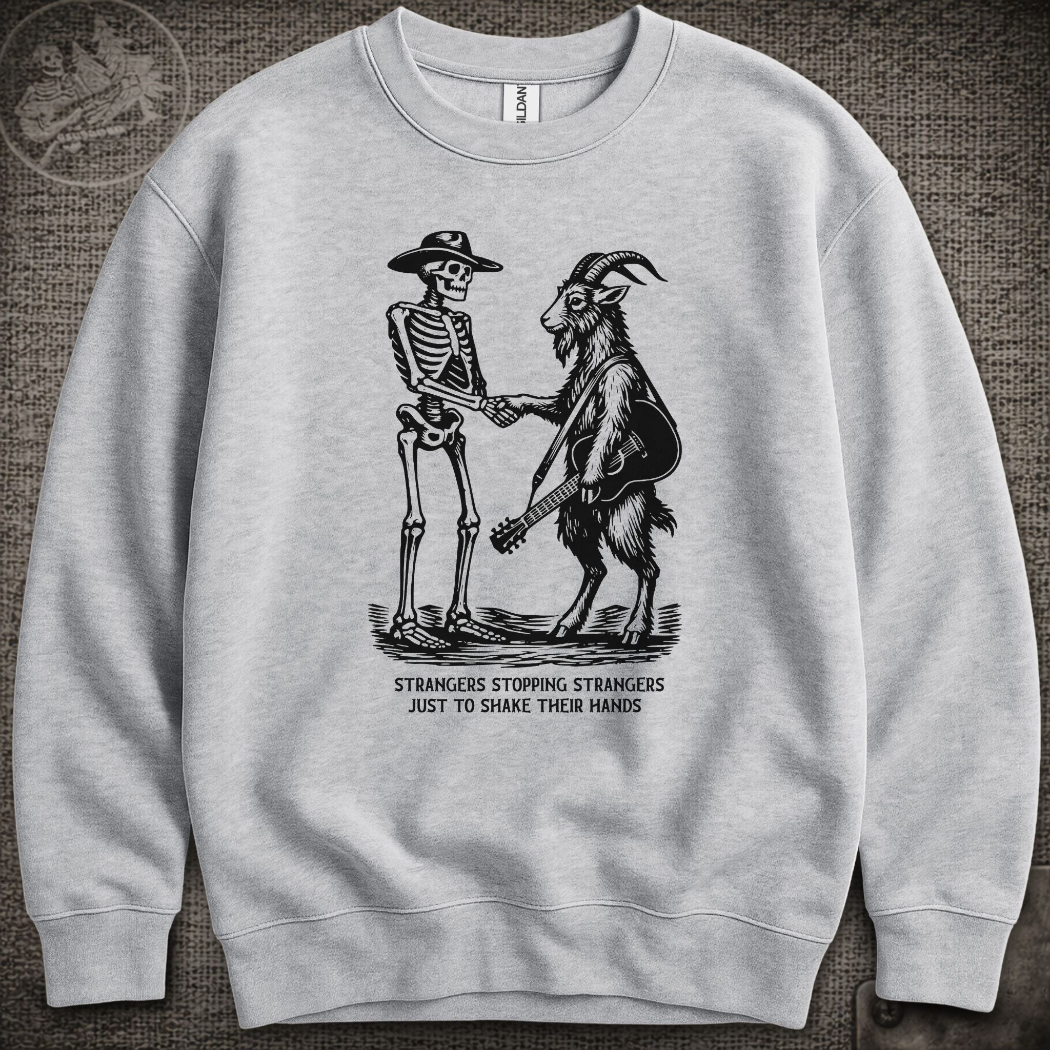 Strangers Stopping Strangers | Grateful Dead and Billy Strings Shakedown Lot Style Crewneck Sweatshirt
