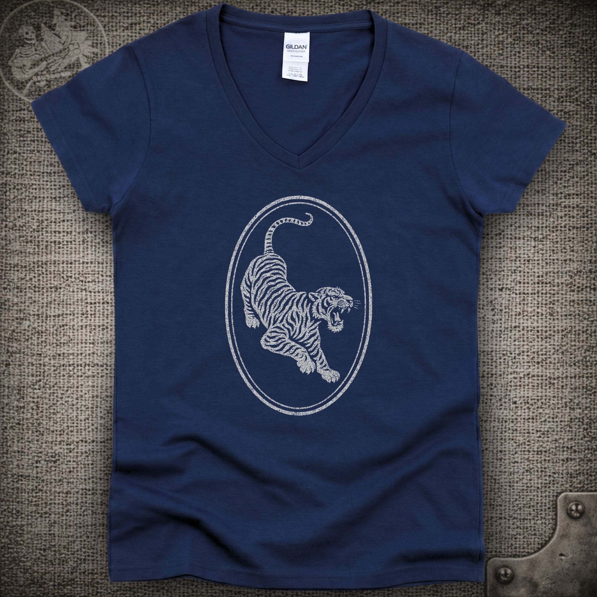 Tiger Guitar | Jerry Garcia Shakedown Lot Style Ladies V-Neck Tee