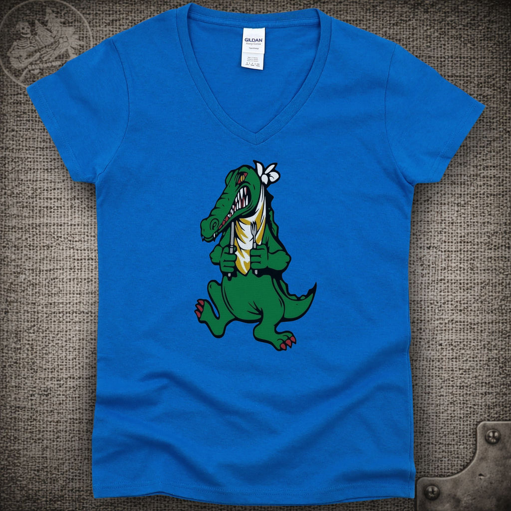 Alligator Guitar | Jerry Garcia Shakedown Lot Style Ladies V-Neck Tee