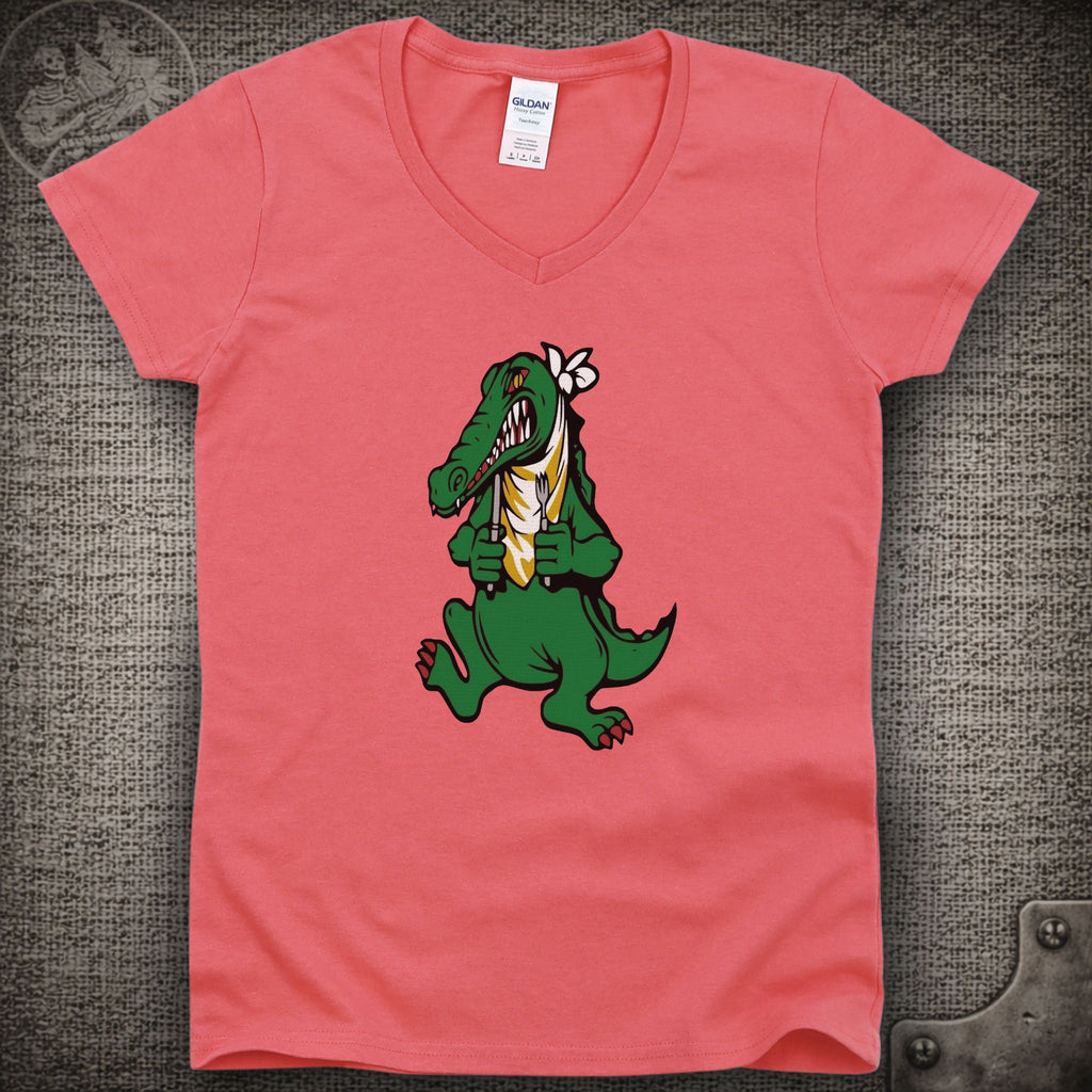 Alligator Guitar | Jerry Garcia Shakedown Lot Style Ladies V-Neck Tee