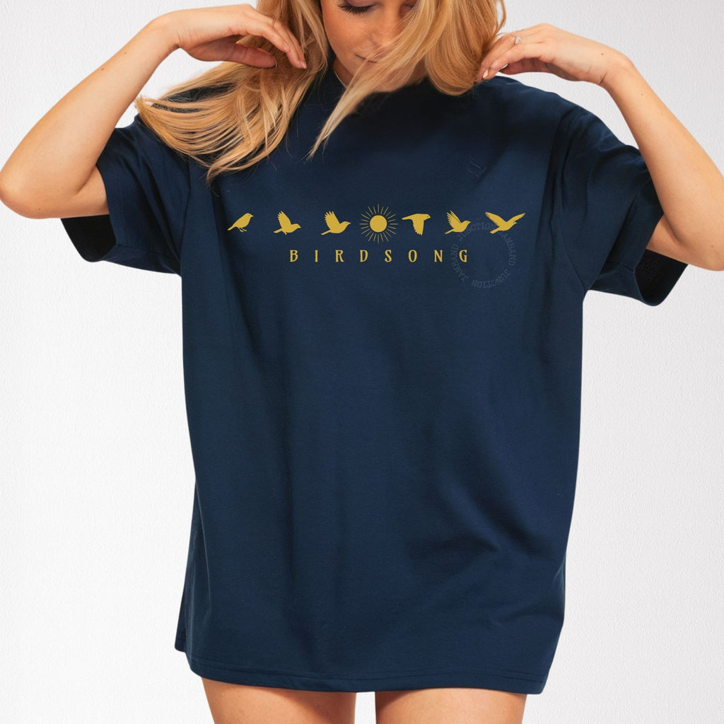 Grateful Dead song design for Birdsong birdphases design t-shirt with flying bird artwork on Comfort Colors 1717