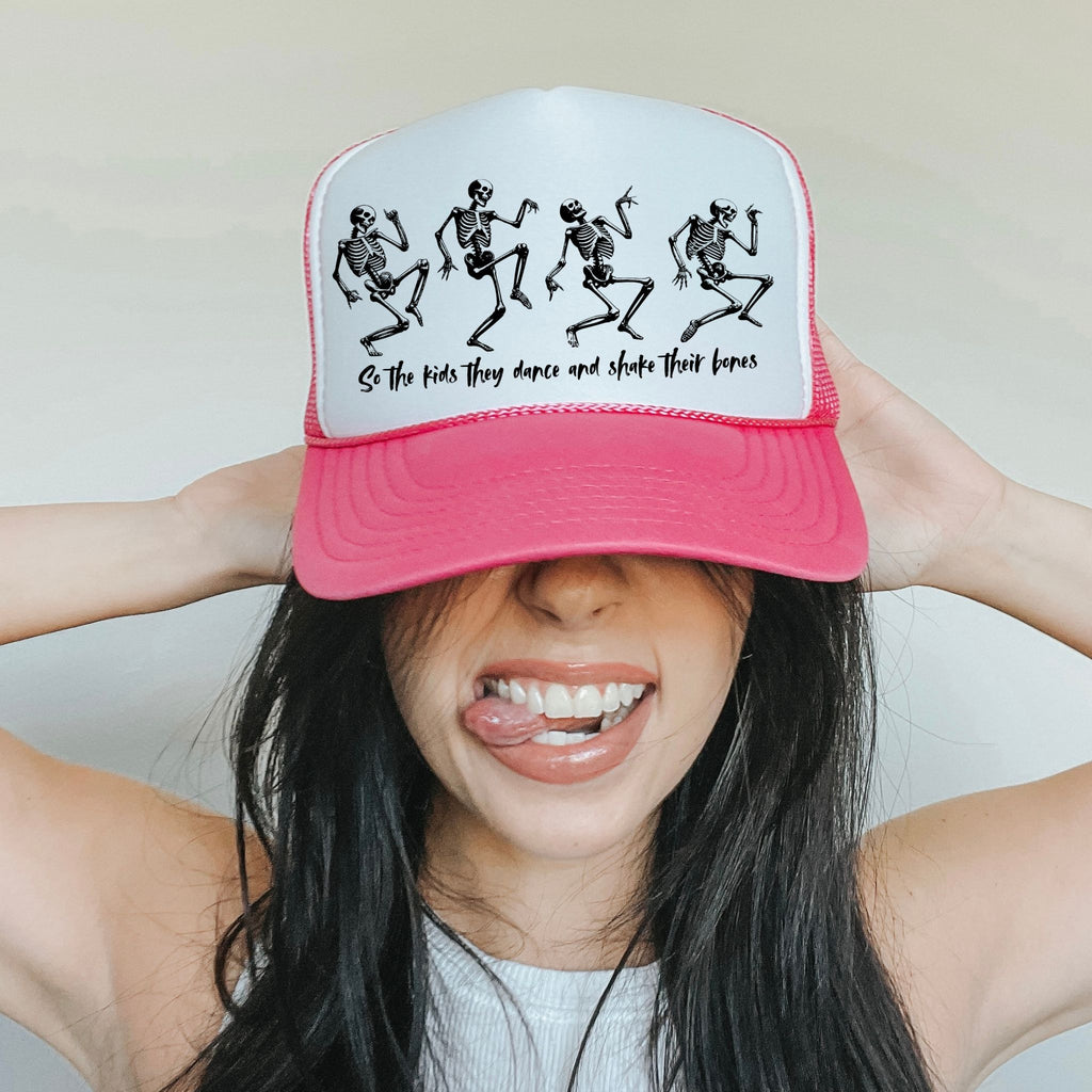 Throwing Stones | Grateful Dead Inspired Dancing Skeletons Trucker Hat