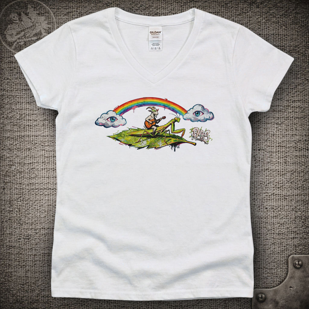 Leaning on a Travelin' Song | Highway Prayers | Billy Strings Shakedown Lot Style Ladies V-Neck Tee