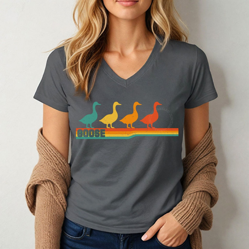 Retro Geese | Goose Shakedown Lot Ladies V-Neck Tee