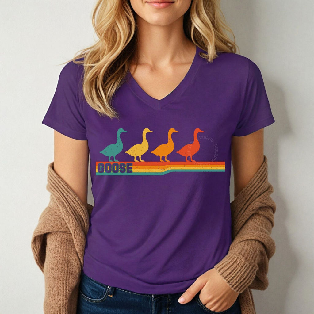 goose band laides v-neck tshirt 