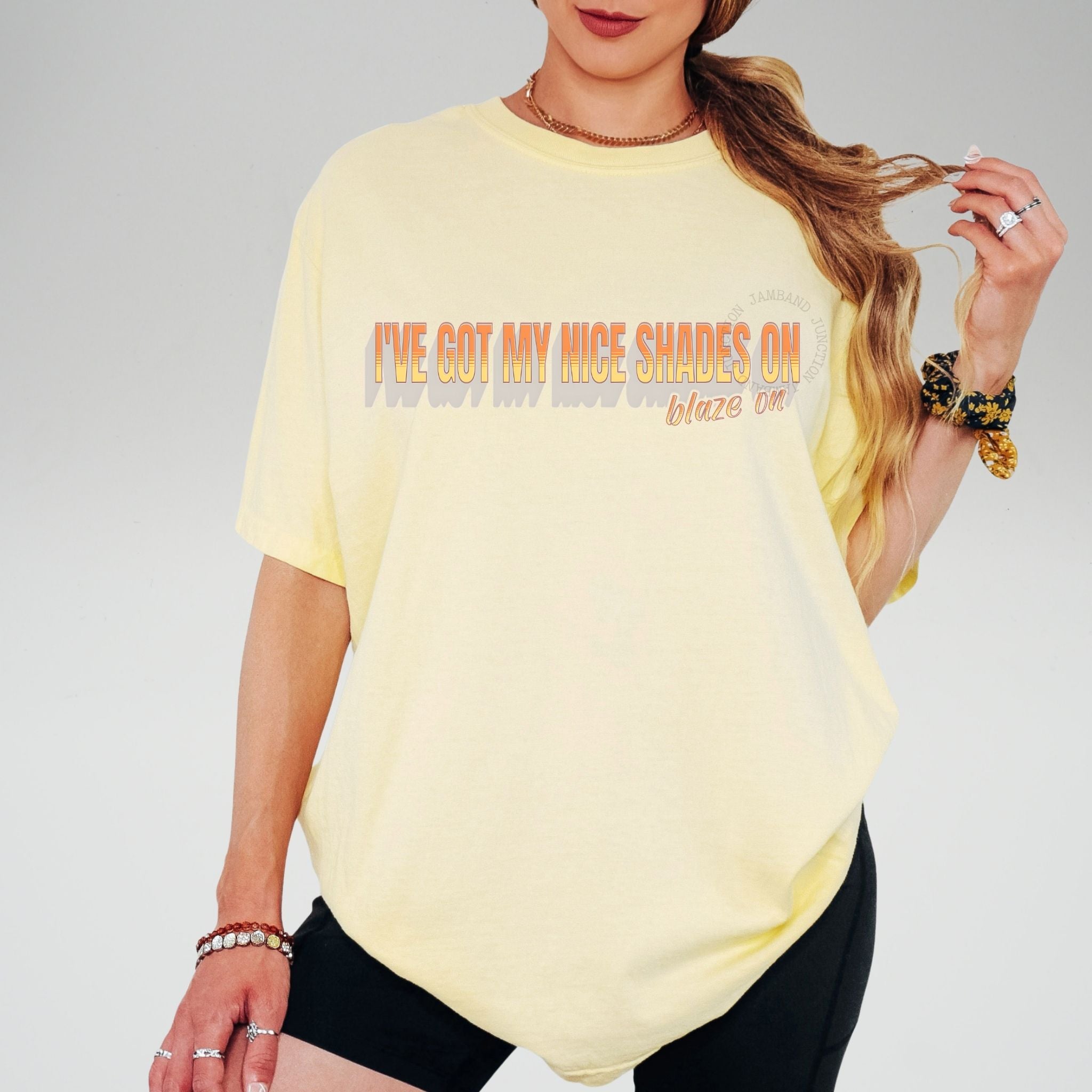 blaze on phish band inspired shakedown lot t-shirt